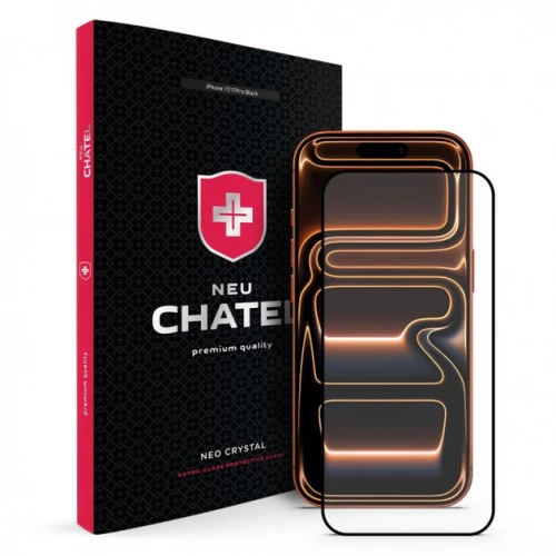 Захисне скло Apple iPhone 17 Pro/17/16 Pro + NEU Chatel Corning Gorilla Glass with Mesh Front Black