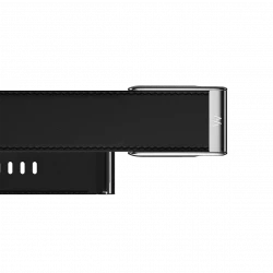 WHOOP LeatherLuxe Straight Band | Black/Cream with Titanium - Size L для WHOOP MG (810114362228)