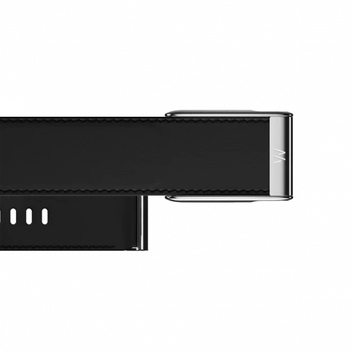 WHOOP LeatherLuxe Straight Band | Black/Cream with Titanium - Size L для WHOOP MG (810114362228)