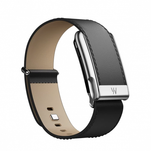 WHOOP LeatherLuxe Straight Band | Black/Cream with Titanium - Size L для WHOOP MG (810114362228)