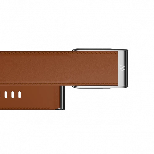 WHOOP LeatherLuxe Straight Band | Chestnut/Cream with Titanium - Size L для WHOOP MG (810114362242)