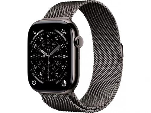 Apple Watch Series 11 GPS + Cellular 42mm Slate Titanium Case with Slate Milanese Loop (MF8U4)
