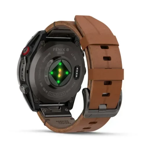 Garmin Fenix 8 Pro 47mm AMOLED Carbon Gray DLC Titanium with Chestnut Leather Band (010-03198-40)