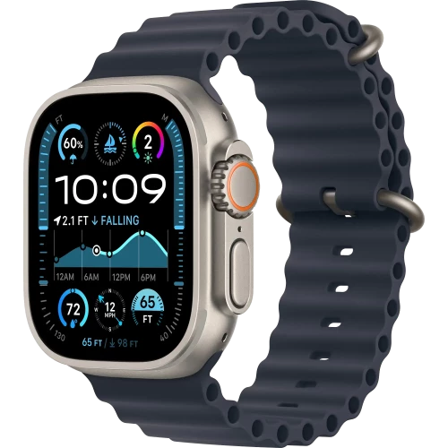 Apple Watch Ultra 3 GPS + Cellular 49mm Natural Titanium Case with Navy Ocean Band (MF1V4+MXTH3)