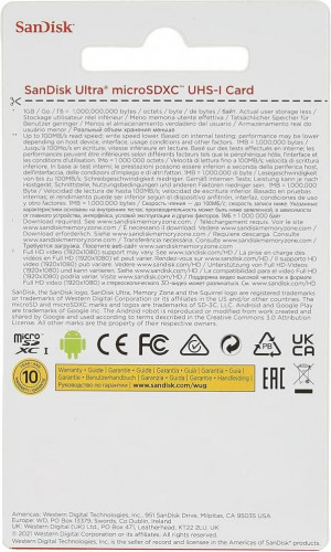 SanDisk 512 GB microSDXC UHS-I U1 V30 A2 Ultra (SDSQUNR-512G-GN3MN)