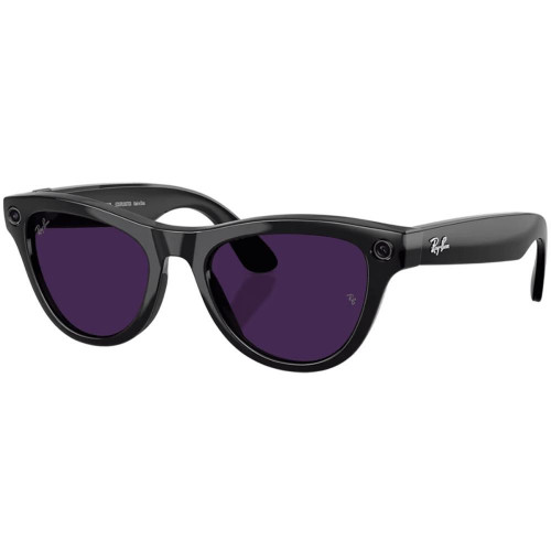Ray-Ban Meta Skyler Gen2 Standard Shiny Black Frame/Clear to Amethyst Transitions Lenses (RW4014 601/CH 52-20)