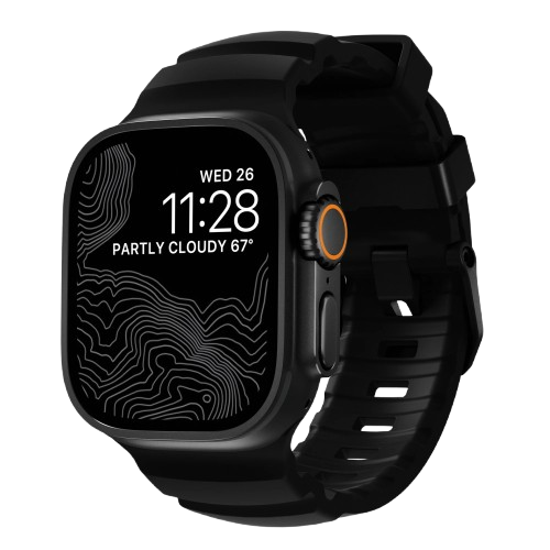 NOMAD Apple Watch 46/49mm Rocky Point Band Black Titanium Hardware Carbon Black