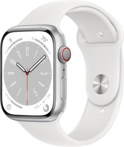 Apple Watch Series 8 GPS + Cellular 41mm Silver Aluminum Case with White S. Band (MP4A3) (Open box)