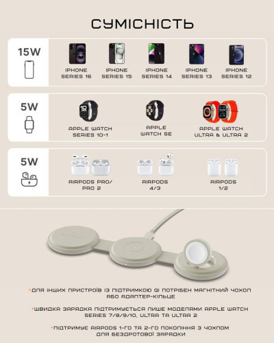 Satechi OntheGo™ 3-in-1 Charger Sand