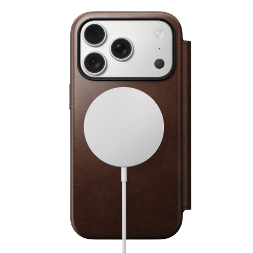 Чохол-книжка (шкіряний) Apple iPhone 17 Pro NOMAD Horween® Modern Leather Folio Rustic Brown