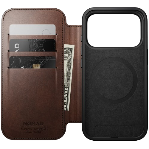 Чохол-книжка (шкіряний) Apple iPhone 17 Pro NOMAD Horween® Modern Leather Folio Rustic Brown