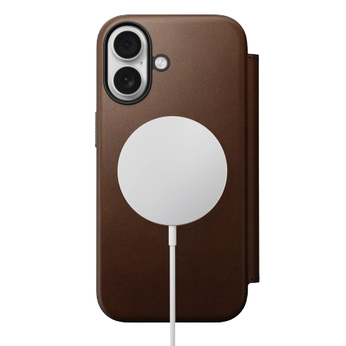 Чохол-книжка (шкіряний) Apple iPhone 17 NOMAD Modern Leather Folio Brown