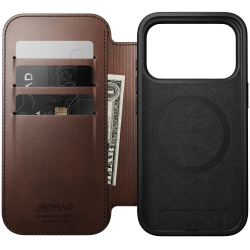 Чохол-книжка (шкіряний) Apple iPhone 17 Pro Max NOMAD Horween® Modern Leather Folio Rustic Brown