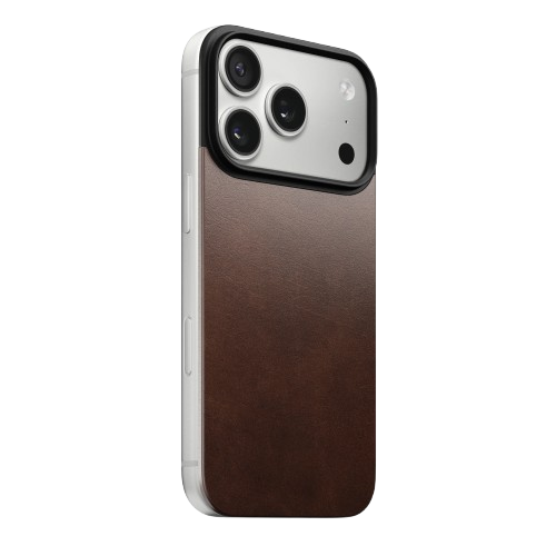Чохол-накладка (шкіряний) Apple iPhone 17 Pro NOMAD Magnetic Leather Back Rustic Brown