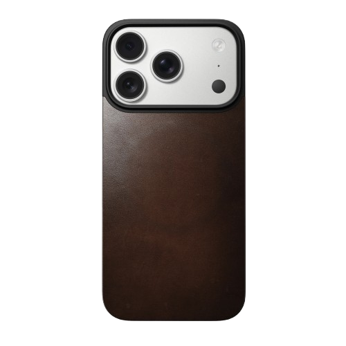 Чохол-накладка (шкіряний) Apple iPhone 17 Pro NOMAD Magnetic Leather Back Rustic Brown