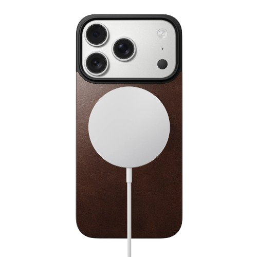 Чохол-накладка (шкіряний) Apple iPhone 17 Pro Max NOMAD Magnetic Leather Back Rustic Brown