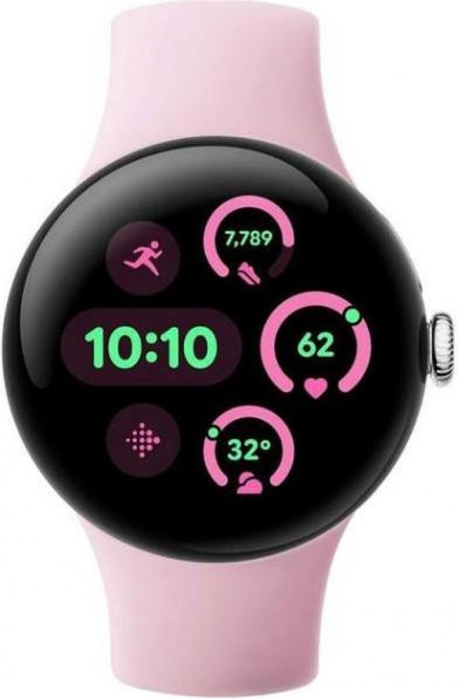 Google Pixel Watch 3 41 mm Wi-Fi Polished Silver Aluminum Case/Porcelain Active Band