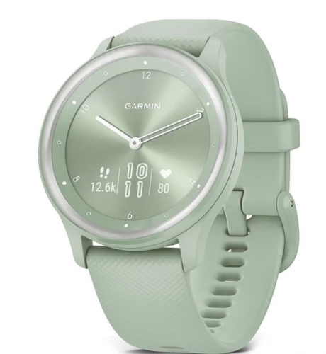 Garmin Vivomove Sport Cool Mint Case and S. Band w. Silver Accents (010-02566-03)