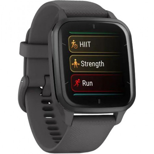 Garmin Venu Sq 2 Slate Aluminum Bezel with Shadow Gray Case and Silicone Band (010-02701-00/10)