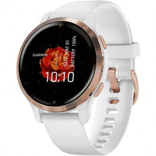 Garmin Venu 2S Rose Gold Bezel with White Case and Silicone Band (010-02429-13)