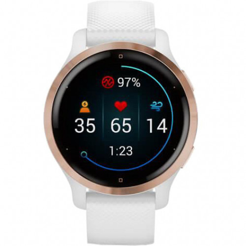 Garmin Venu 2S Rose Gold Bezel with White Case and Silicone Band (010-02429-13)