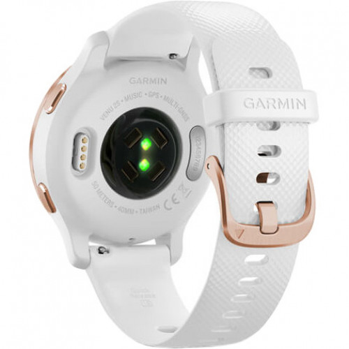 Garmin Venu 2S Rose Gold Bezel with White Case and Silicone Band (010-02429-13)