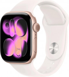 Apple Watch Series 11 GPS + Cellular 42mm Rose Gold Alu. Case w. Light Blush Sport Band - S/M (MF8E4)