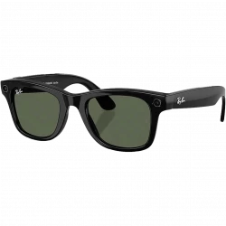 Ray-Ban Meta Wayfarer Gen2 Stand.Shiny Black Frame/Clear to Graphite Green Transit.Lens. RW4012 601/1M 50-22