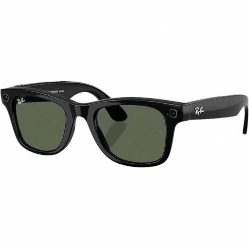 Ray-Ban Meta Wayfarer Gen2 Stand.Shiny Black Frame/Clear to Graphite Green Transit.Lens. RW4012 601/1M 50-22
