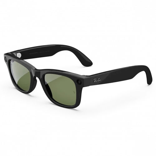 Ray-Ban Meta Wayfarer Gen2 Stand.Shiny Black Frame/Clear to Graphite Green Transit.Lens. RW4012 601/1M 50-22