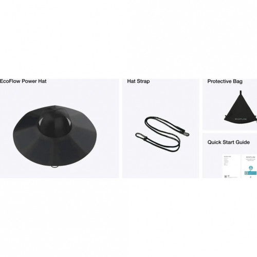 Сонячний капелюх EcoFlow Solar Hat 12W - Чорний