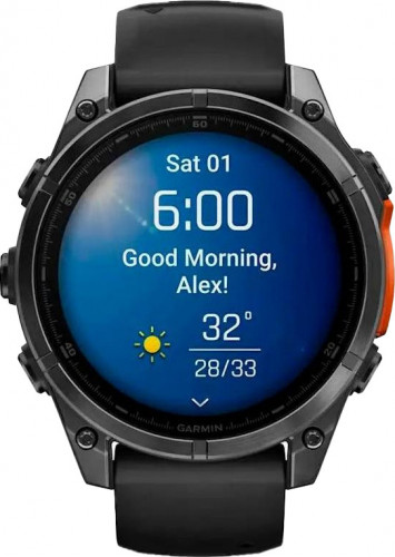 Garmin Fenix 8 47mm AMOLED Slate Gray with Black Silicone Band (010-02904-00/09)