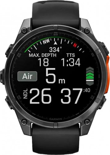 Garmin Fenix 8 47mm AMOLED Slate Gray with Black Silicone Band (010-02904-00/09)