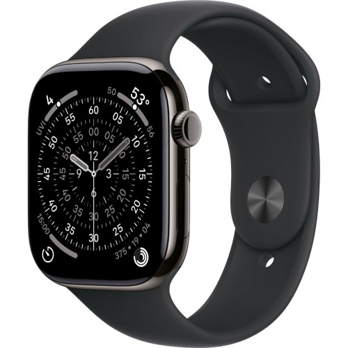 Apple Watch Series 11 GPS + Cellular 46mm Slate Tit. Case w. Black S. Band - M/L (MFD24)