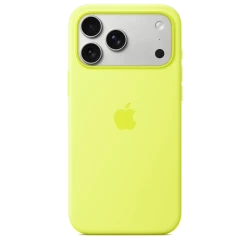 Чохол-накладка (силіконовий) для iPhone 17 Pro Max Silicone Case High Copy with MagSafe & Button Neon Yellow