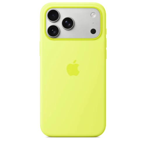 Чехол-накладка (силиконовый) для iPhone 17 Pro Silicone Case High Copy with MagSafe & Button Neon Yellow
