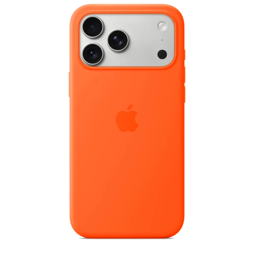 Чохол-накладка (силіконовий) для iPhone 17 Pro Max Silicone Case High Copy with MagSafe & Button Orange