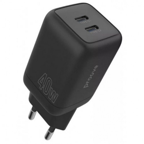 Proove Silicone Power 40W Type-C + Type-C Black (WCSP4020001)