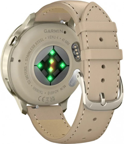 Garmin Venu 4 41 mm Lunar Gold with Light Sand Leather Band (010-03013-03)