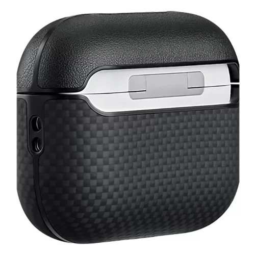 Чехол-накладка (карбоновый) Apple AirPods Pro 3 Pitaka Aramid Fiber Magnetic Case Black/Gray