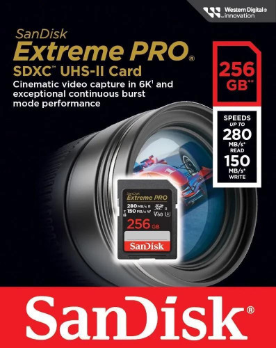 SanDisk 256 GB SDXC Extreme Pro UHS-II U3 V60 Class 10 (SDSDXEP-256G-GN4IN)