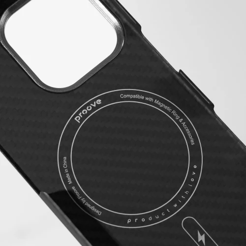 Чехол-накладка (карбоновый) Apple iPhone 17 Pro Max Proove Carbon Slim with Magnetic Ring Black