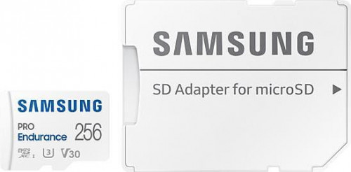 Samsung 256 GB microSDXC Class 10 UHS-I U3 V30 Pro Endurance + SD adapter MB-MJ256KA
