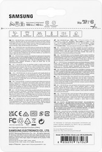 Samsung 256 GB microSDXC Class 10 UHS-I U3 V30 Pro Endurance + SD adapter MB-MJ256KA