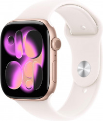 Apple Watch Series 11 GPS + Cellular 46mm Rose Gold Alu. Case w. Light Blush Sport Band - S/M (MFCG4)