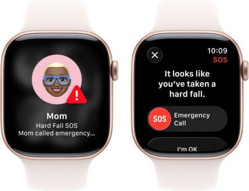 Apple Watch Series 11 GPS + Cellular 46mm Rose Gold Alu. Case w. Light Blush Sport Band - S/M (MFCG4)