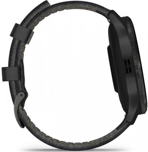 Garmin Venu 3 Slate S. Steel Bezel w. Black Case and Leather Band (010-02784-52/02)