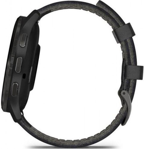 Garmin Venu 3 Slate S. Steel Bezel w. Black Case and Leather Band (010-02784-52/02)