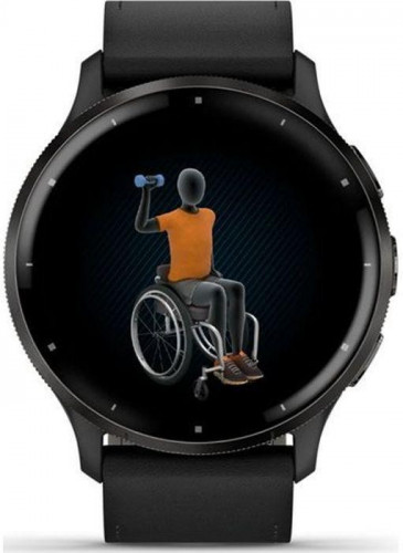 Garmin Venu 3 Slate S. Steel Bezel w. Black Case and Leather Band (010-02784-52/02)