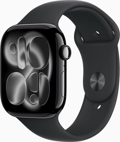 Apple Watch Series 11 GPS 46mm Jet Black Alu. Case w. Black S. Band - M/L (MEUX4) (New, без коробки)